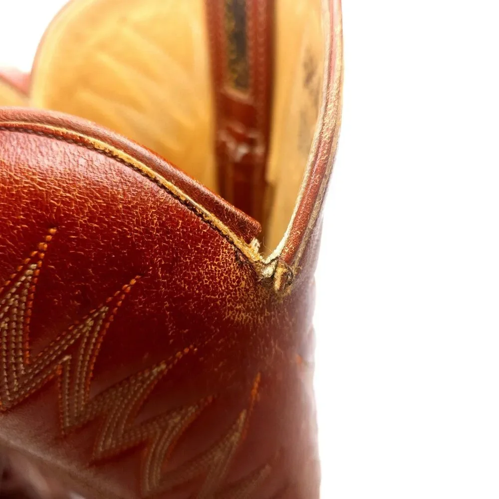 Dan Post Teju Lizard Cowboy Western Boots Mens Sz 8.5 D Brown Leather